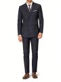 Manfinity Mode Men's Striped Notch Lapel Double-breasted Slim Fit Suit