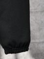 Tween Boy 1pc Drop Shoulder Hooded Flannel Jacket & 1pc Pants
