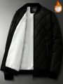 Men's Loose Quilted Winter Coat With Thick Baseball Collar