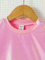 Fashionable Cool Laser Pink Top For Baby Girls