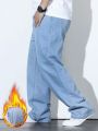 Men's Plus Size Fleece-lined Denim Pants