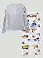 SHEIN Tween Boy Car & Letter Graphic Tee & Pants PJ Set