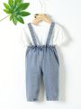 Baby Pocket Front Denim Overalls Without Tee