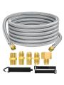 PatioGem 20 Feet High Pressure Braided Propane Hose Extension with Conversion Coupling 3/8
