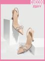 Cuccoo Party Collection Women's Fashionable High Heels With Gorgeous Rhinestone Butterfly Design