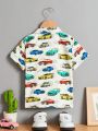 SHEIN Kids QTFun Young Boys' Casual Car Printed Shirt