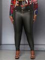 SHEIN Slayr Plus Size Skinny Button Decorated Pants