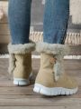 Comfortable And Lightweight Flat Bottom Fuzzy Women's Snow Boots For Winter