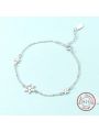 One Snowflake Shaped Delicate Silver Chain Bracelet, A Fashionable Accessory For Women, Designer Style