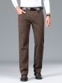 Manfinity Homme Men's Straight-leg Jeans With Slanted Pockets For Casual Wear