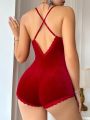 Women's Mesh Embroidery Cami Romper With Shorts