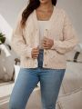 SHEIN LUNE Plus Size Batwing Sleeve Button Up Cardigan