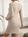 SHEIN Maternity Color Block Stitching Neckline Dress