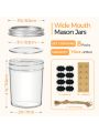 16oz - 8pcs Mason Jars with Lids and Seal Bands Glass Canning DIY Jars for Pickling, Jam, Jelly, Honey, Salad, Desert, Shower Wedding Favors