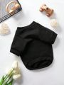 Reh Arte 1pc Cute Black Pet Printed Warm Pet Sweatshirt Without Hood