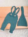 Baby Boy Solid Knit Jumpsuit & Hat Photo Outfit