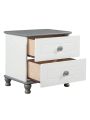 Upgraded White Nightstand with 2 Drawers, Modern Night Stands for Bedrooms, Wooden Bed Side Table/Night Stand for Small Spaces, College Dorm, Kids’ Room, Living Room,19.5inch