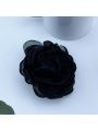 Handmade Mesh Fabric Burnt Edge Camellia Blossom Brooch for Christmas Gifts