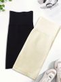 Women's Solid Color Texture Ribbed Sport Skirt