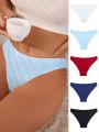 SHEIN 5pcs Solid Color Seamless Triangle Panties