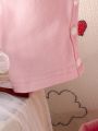 SHEIN Girls 8pcs Floral Embroidery Ruffle Trim Bodysuit & Hat & Gloves & Socks & Bib