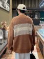 Manfinity Hypemode Men'S Round Neck Drop Shoulder Long Sleeve Sweater