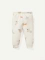 Cozy Cub Unisex Baby Boy Cartoon Animal Pattern Round Neck Long Sleeve Top And Pants 4pcs Pajama Set