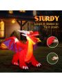 Halloween Inflatables Large 6 ft Fire Dragon with 3pcs LED String Lights Inflatable Halloween Decoration , Halloween Decorations for Yard, Lawn