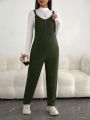 SHEIN Maternity Solid Overall Jumpsuit Without Tee