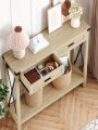 Console Table with 2 Drawers, Farmhouse Sofa Table with Storage Shelf, Accent Wood Entryway Table for Living Room, Hallway, Foyer