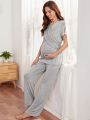 Maternity Criss Cross Nursing Top & Pants Lounge Set