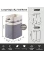 Laundry Basket, Rectangle Laundry Hamper,Tall Cotton Storage Basket with Handles,Collapsible Large Basket for Clothes,Decorative Blanket Basket for Living room-16.5x12.6x21.6in-Gray