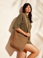 SHEIN VCAY Minimalist Woven Women's Crossbody Bag