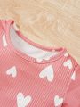 Baby Girls' Basic Fashionable Casual Cute Princess Heart Print Outfit