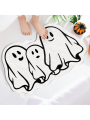 Chic Deluxe Faux Cashmere Halloween Floor Mat(24×35inch) - Cute & Spooky Design with Anti-Slip Backing - Perfect for Festive Home Decor