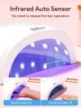 Teckwe LED Gel Nail Lamp,Smart Sensor UV Light Nail Phototherapy Machine,Professional Manicure Lamp,Quick-Drying & Fast Curing,4 Timing Functions & 30 LED Light Source Lamp Beads For Gel Polish Curing Salon Use & Home DIY Nail Art,The Light Source