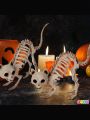 JOYIN 2 PCS Skeleton Cat Halloween Decorations Set Animal Courtyard Decoration for Halloween Indoor Outdoor Party Favors