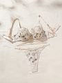 Wedding Season Women's Romantic Embroidery Bra Set (2pcs)