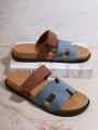 Ladies' Fashion Color Block Flat Sandals
