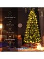 Costway 8FT Pre-Lit Hinged Christmas Tree 3402 PE & PVC Tips w/ 620 Lights & Foot Switch