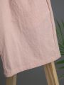 SHEIN Teens' Casual Tropical Printed Short Sleeve Shirt And Shorts Set, Summer