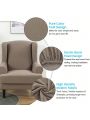 Wingback Armchair Cover Stretch Slipcover Elastic Wing Chair Cvoer Protector 2 Pieces