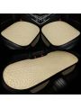 3pcs Four-season Universal Single Piece Breathable Backless Three-piece Summer Cooling Cushion Car Seat Cushion Cover Women's Linen Car Seat Cushion