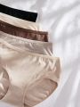 Women's Solid Color Triangle Panties 5pcs/set