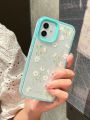 3 In 1 Flower Print Clear Phone Case