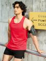 Running Men'S Solid Color Mesh Breathable Tank Top And Shorts Sports Suit