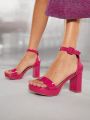 Women's Fashionable Solid Color High Heel Sandals