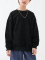 Tween Boys' Cool Street Style Printed Round Neck Sweatshirt For Casual Wear In Autumn And Winter