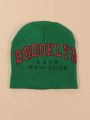 1 Brooklyn Letter Jacquard Windproof And Warm Fashionable Knitted Hat