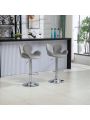 OSQI Swivel Bar Stools Set of 2 Adjustable Counter Height Chairs with Footrest for Kitchen, Dining Room